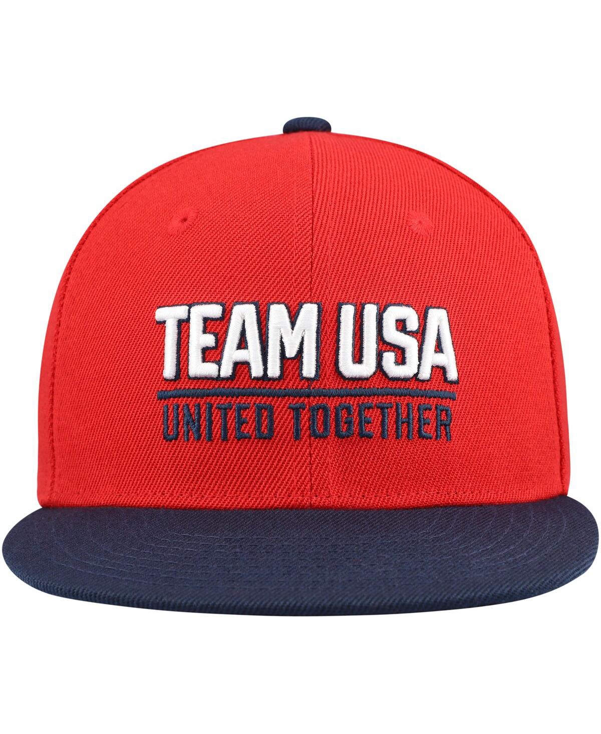 Outerstuff Big Boys And Girls Red Team Usa United Flatbrim Snapback Hat In Red