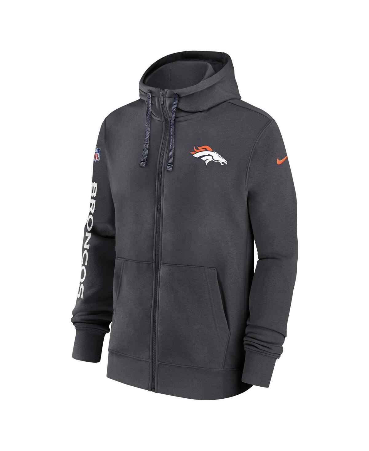 Nike Men'sDenver Broncos 2024 Sideline Club Full-Zip Hoodie - Anthracite