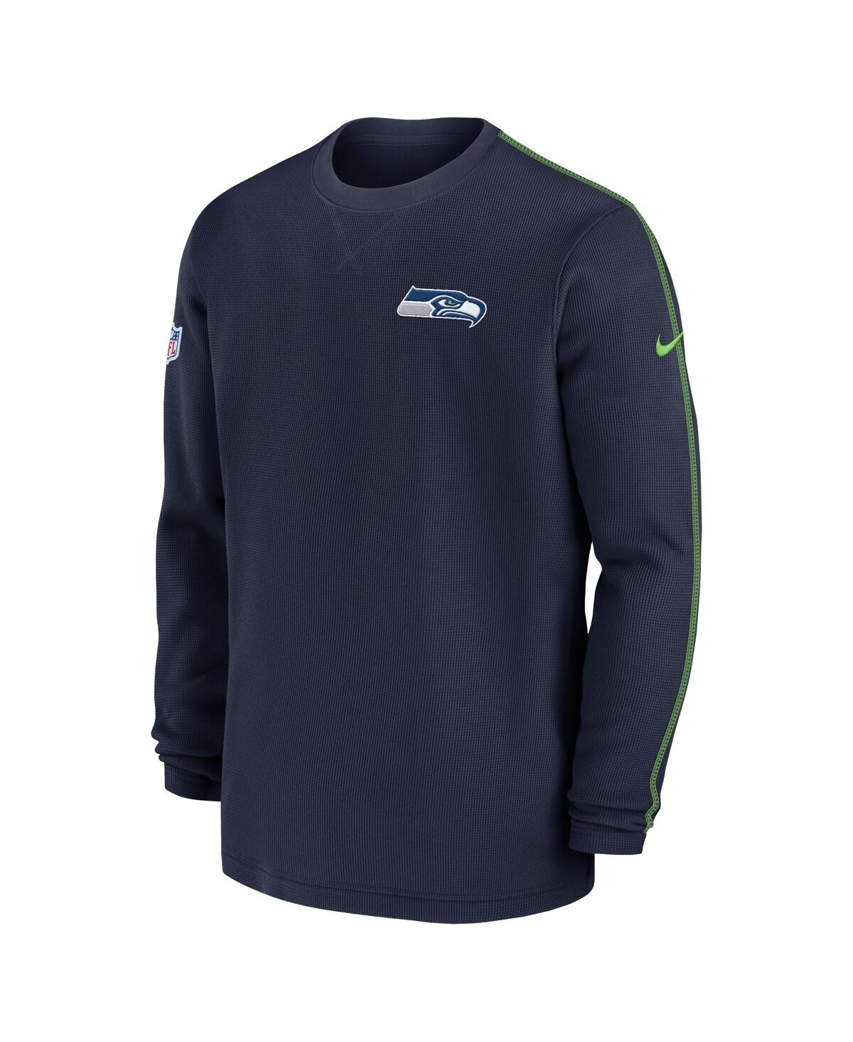Nike Men'sSeattle Seahawks 2024 Sideline Coaches Long Sleeve Top - College Navy, Green