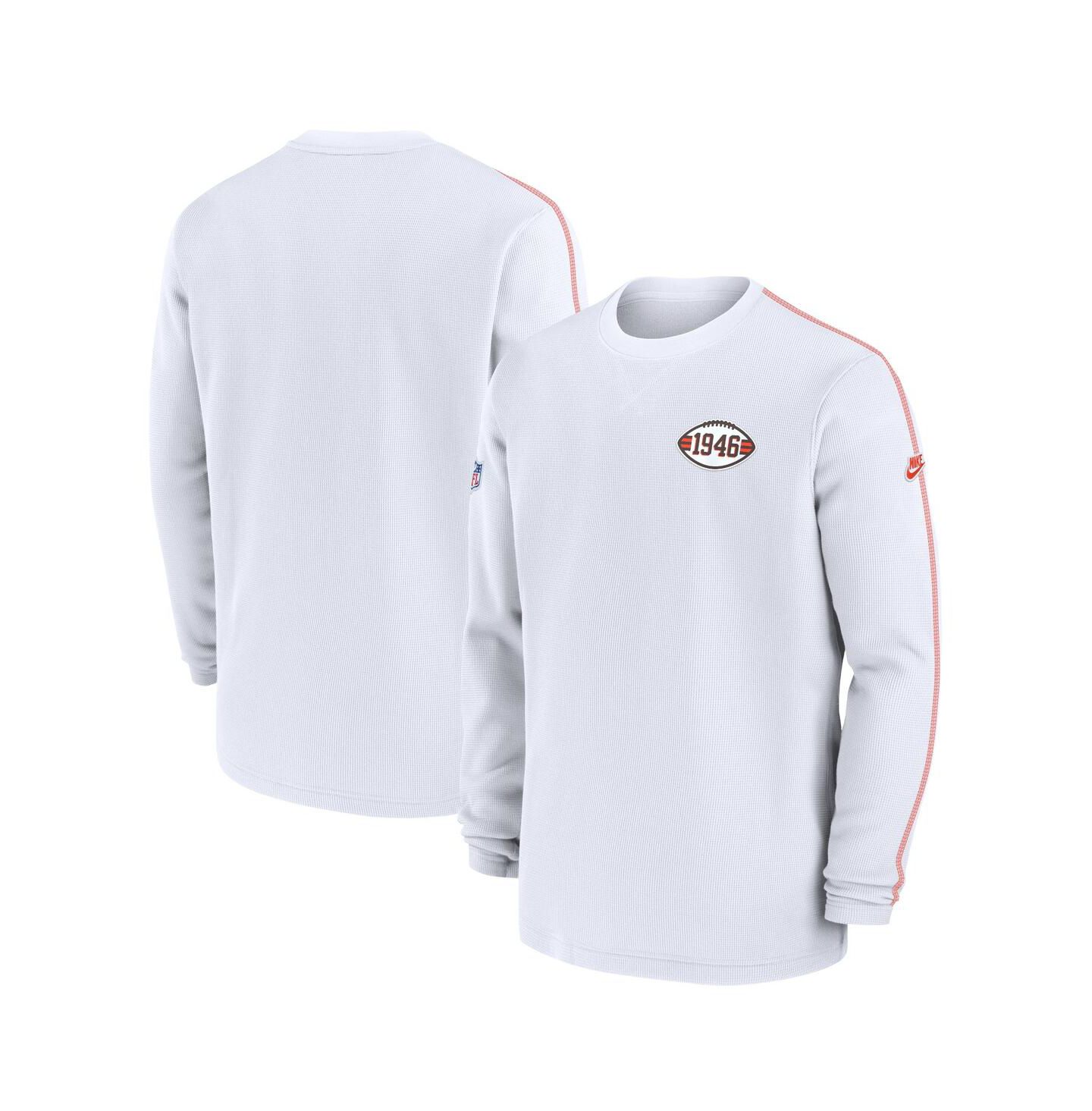 Мужская футболка Nike White Cleveland Browns Alternate Logo Coach Long Sleeve — фото 1