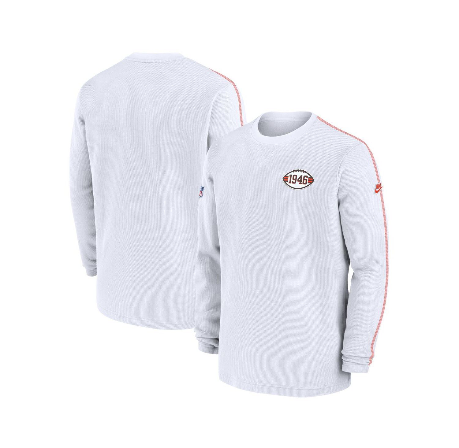 Men's White Cleveland Browns Alternate Logo Coach Long Sleeve T-Shirt
