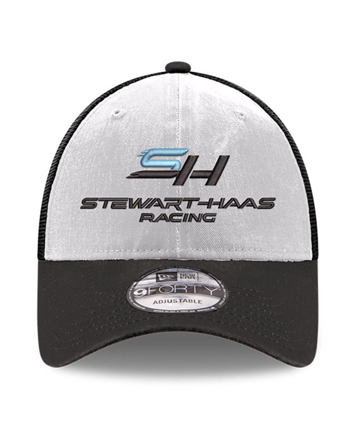 New Era Men'sStewart-Haas Racing 9FORTY A-Frame Foam Trucker Adjustable Hat - Black, White