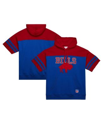 Men's Royal Buffalo Bills Off Field Vintage-like Logo Short Sleeve Pullover Hoodie