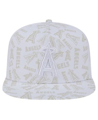 Men's White Los Angeles Angels Logo Dunes A-Frame Trucker 9FIFTY Snapback Hat