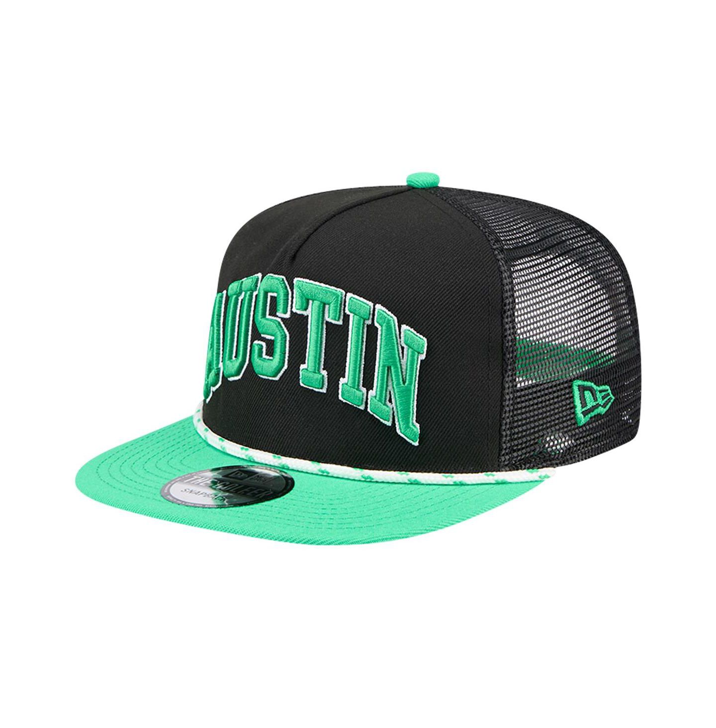 Мужская кепка New Era Black Austin FC Throwback Golfer Snapback Hat — фото 2