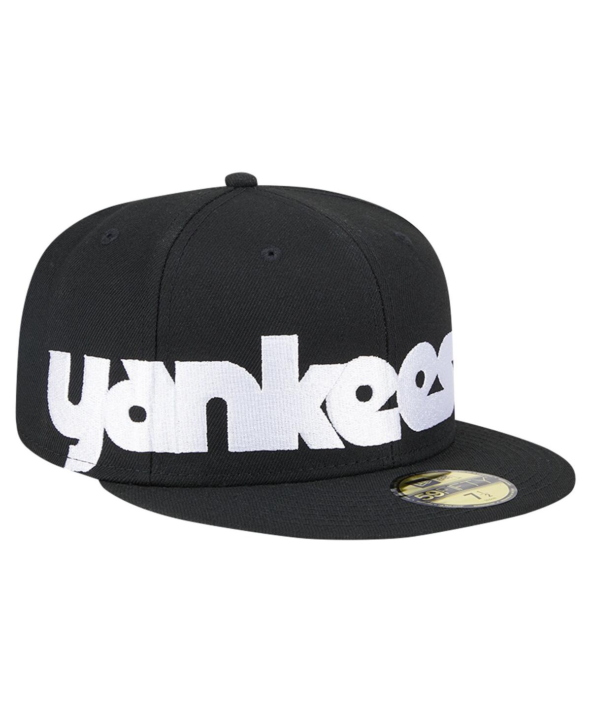 Shop New Era Men's Black New York Yankees Checkered Undervisor 59fifty Fitted Hat