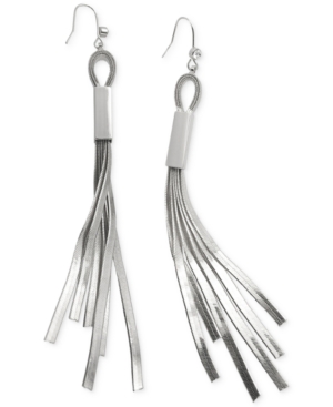 image of Guess Herringbone Chain Fringe Earrings