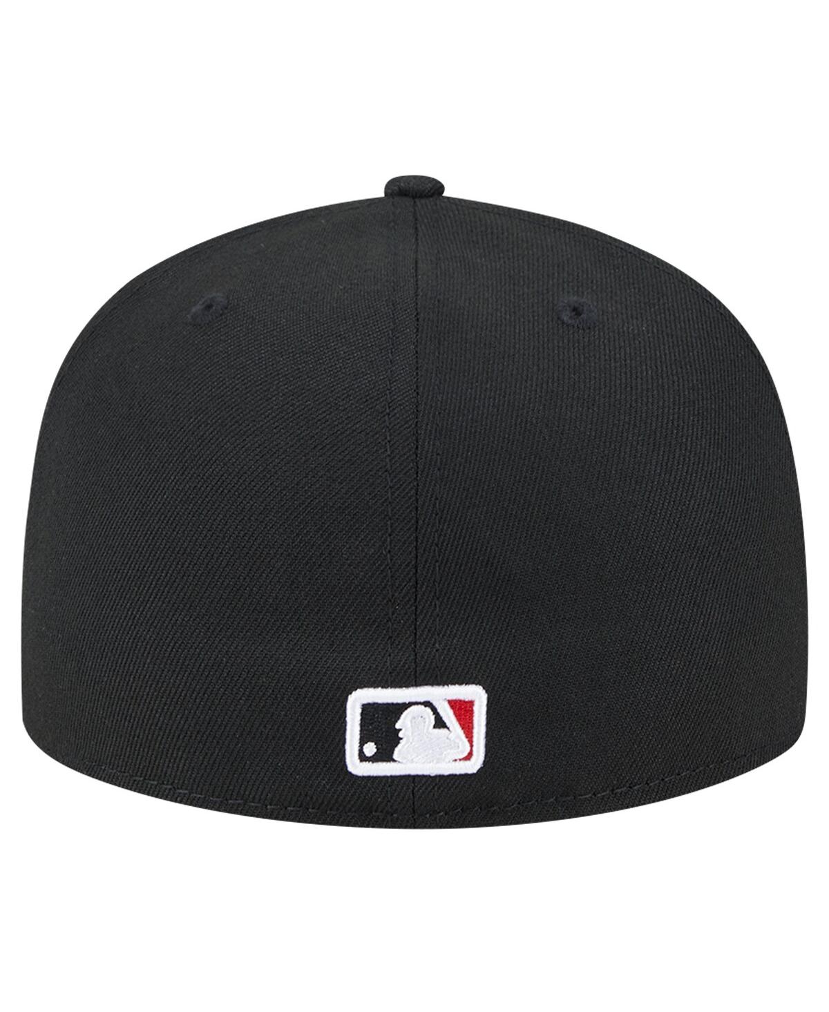 New Era Men'sBoston Red Sox Checkered Undervisor 59FIFTY Fitted Hat - Black