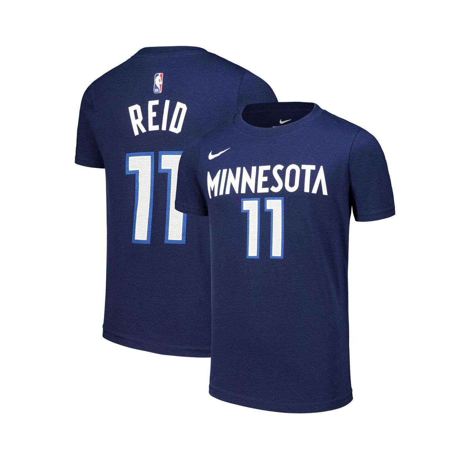 Big Boys and Girls Naz Reid Navy Minnesota Timberwolves Icon Edition Name & Number T-Shirt