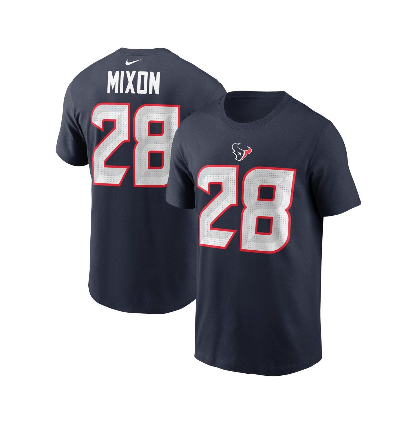 Мужская футболка Nike Joe Mixon Navy Houston Texans Player Name & Number — фото 1