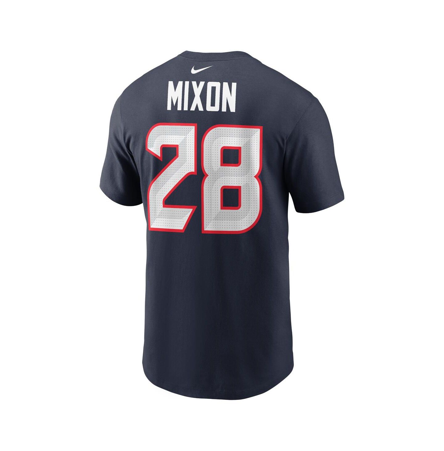 Мужская футболка Nike Joe Mixon Navy Houston Texans Player Name & Number — фото 3