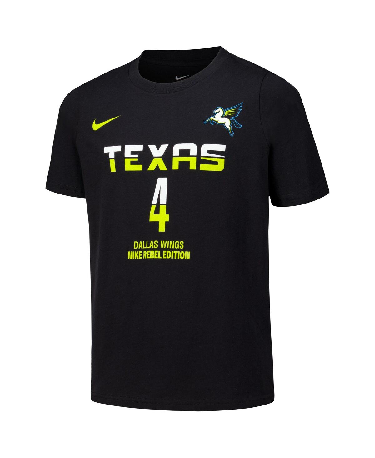 Nike Big Boys and Girls Jacy SheldonDallas Wings Draft Rebel Edition Name Number T-Shirt - Black