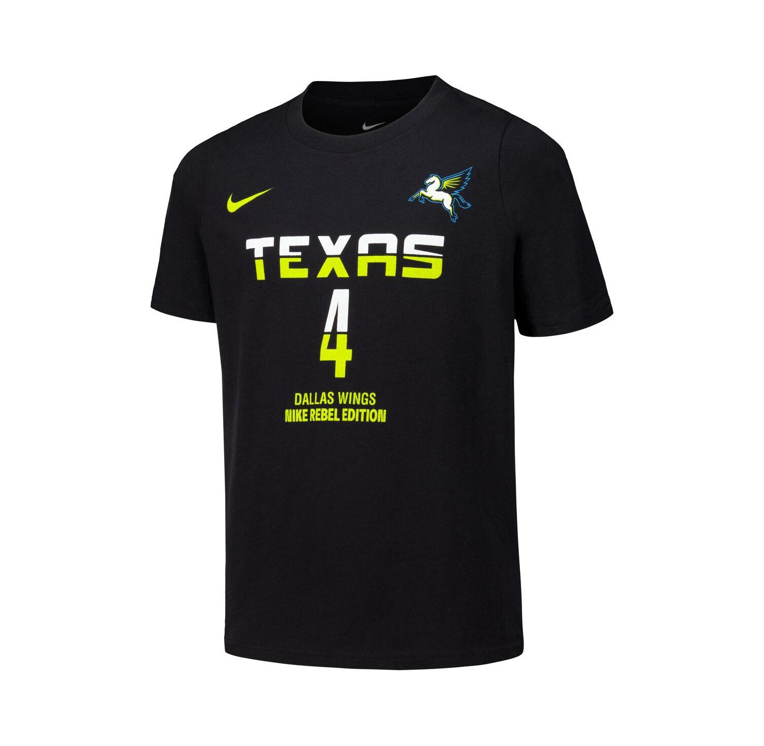 Big Boys and Girls Jacy Sheldon Black Dallas Wings Draft Rebel Edition Name & Number T-Shirt