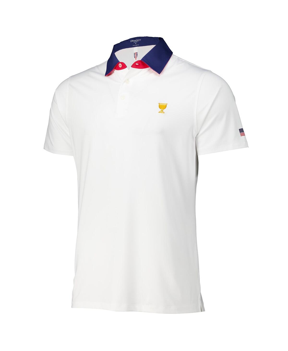 B. Draddy Men's2024 Presidents Cup Team Usa Cb Polo - White, Blue