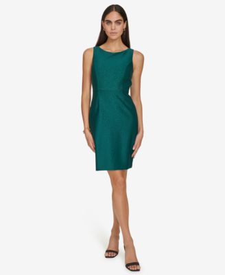 Calvin Klein Women s Boat Neck Embellished Sheath Dress Macy s