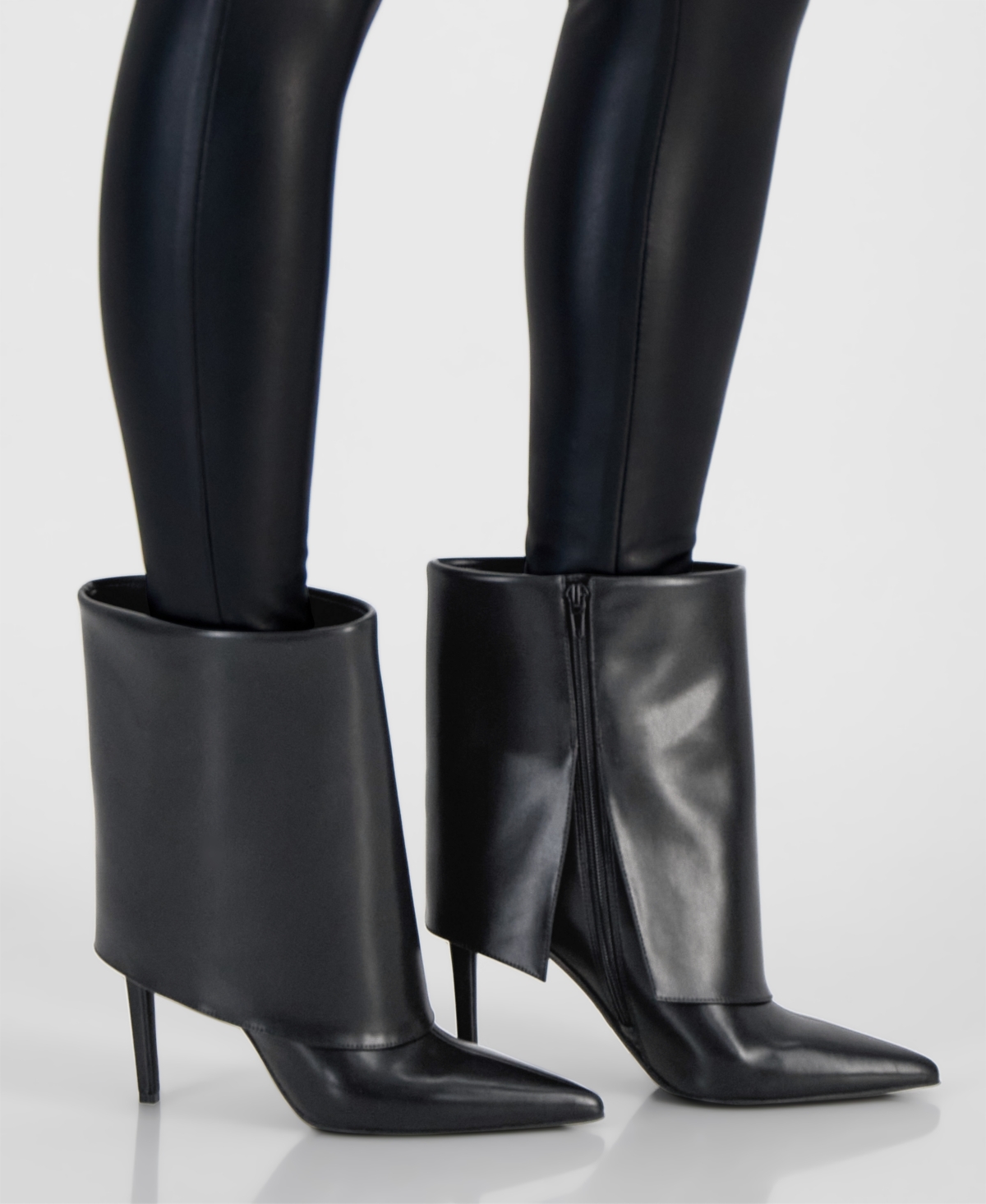 Inc International Concepts Women's Sabeel Cuff Booties, Created For Macy's In Black Smooth