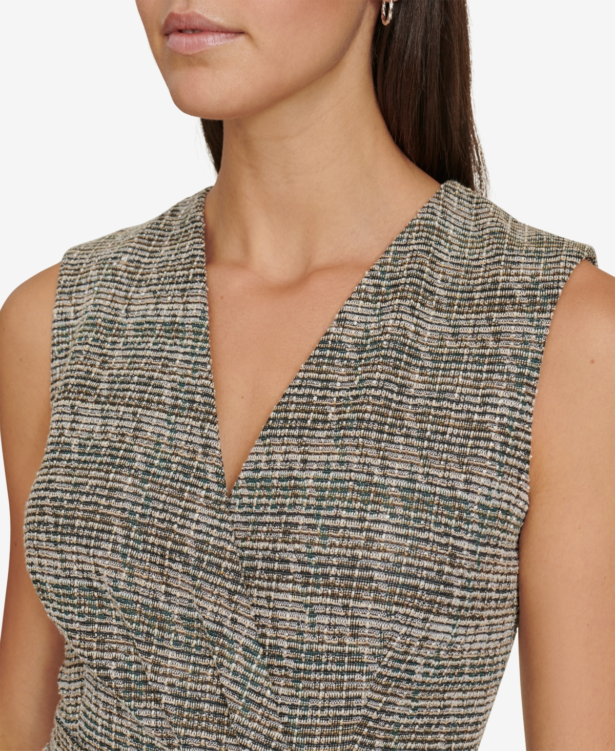 Calvin Klein Women's V-Neck Sleeveless Chain-Trim Dress