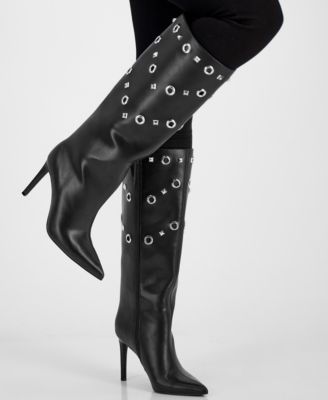 Women's Saiqa Grommet Knee High Boots, Created for Macy's