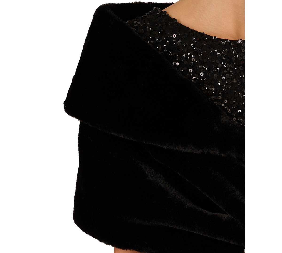 Adrianna Papell Women's Embellished Faux Fur Wrap