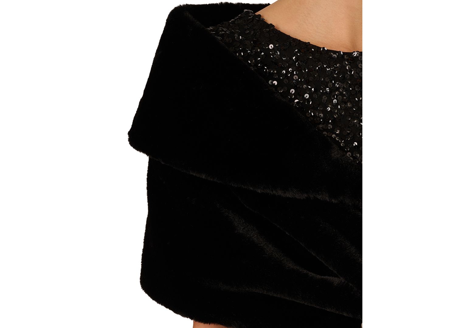 Women's Embellished Faux Fur Wrap