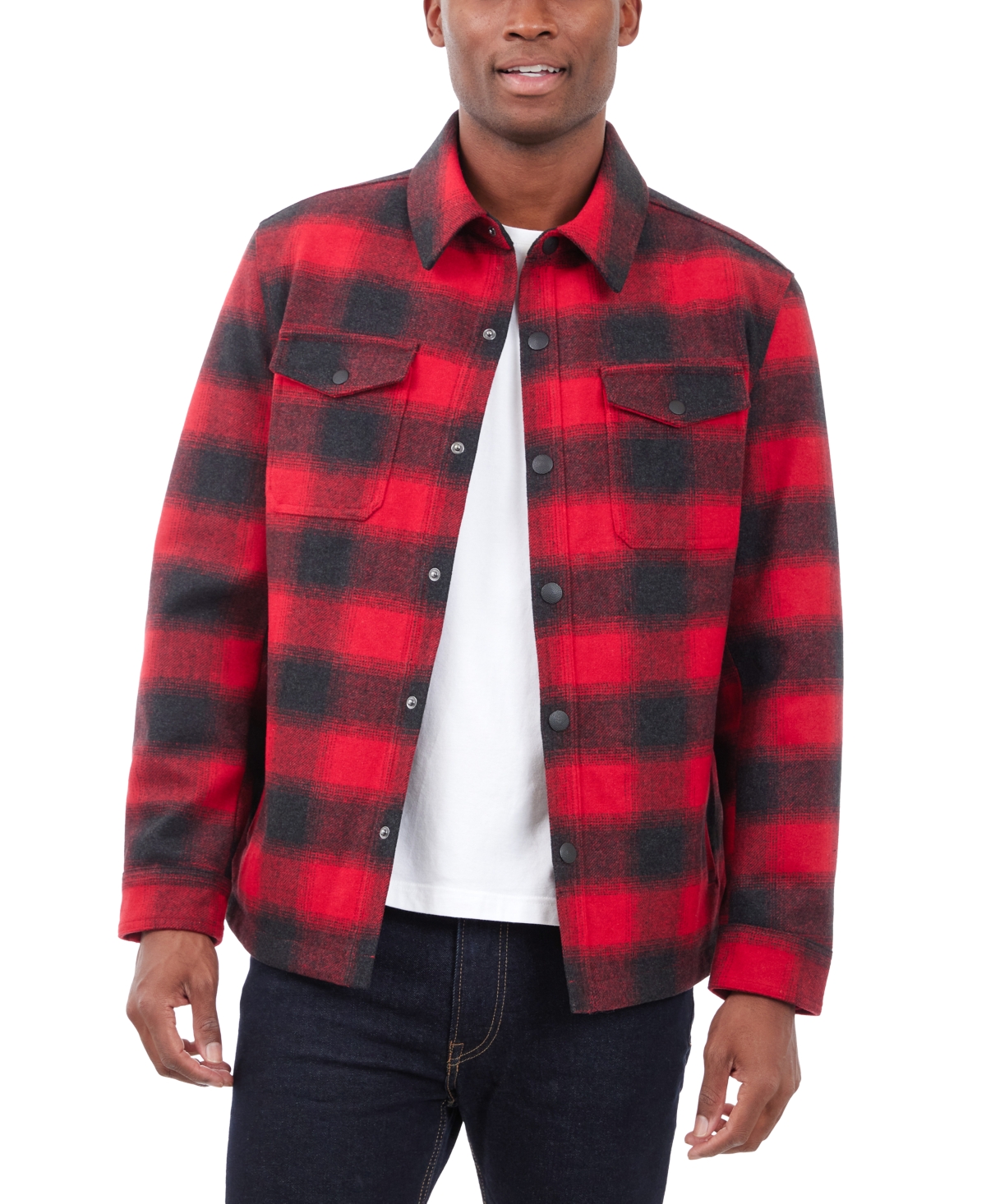 Lucky Brand Men's Quilted Wool Shirt Jacket