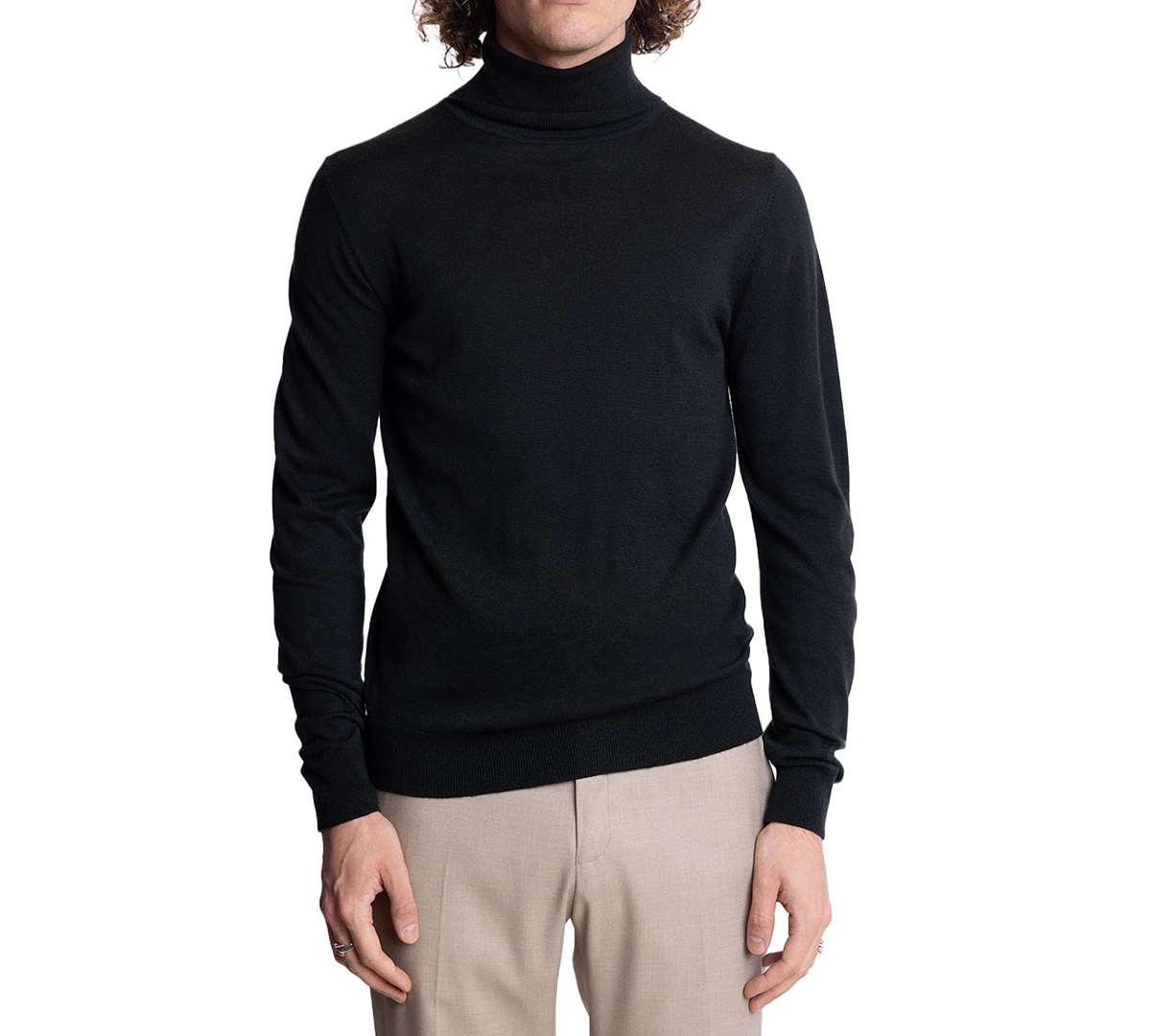 Men's Slim-Fit Fine Gauge Turtleneck Sweater - Dark Forest