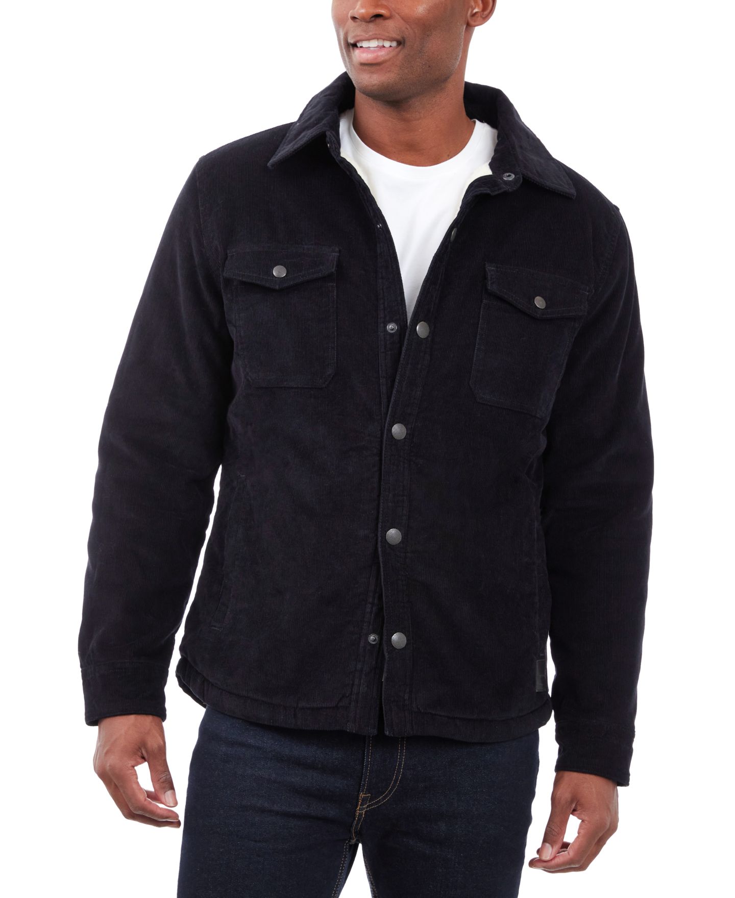 Мужская куртка Lucky Brand Corduroy Shirt Jacket, цвет: Чёрный — фото 6