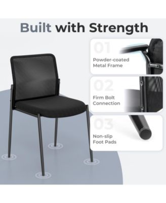 Office Guest Chair Set of 2 with Breathable Mesh Back Padded Seat for Waiting Room