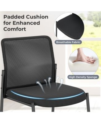 Office Guest Chair Set of 2 with Breathable Mesh Back Padded Seat for Waiting Room