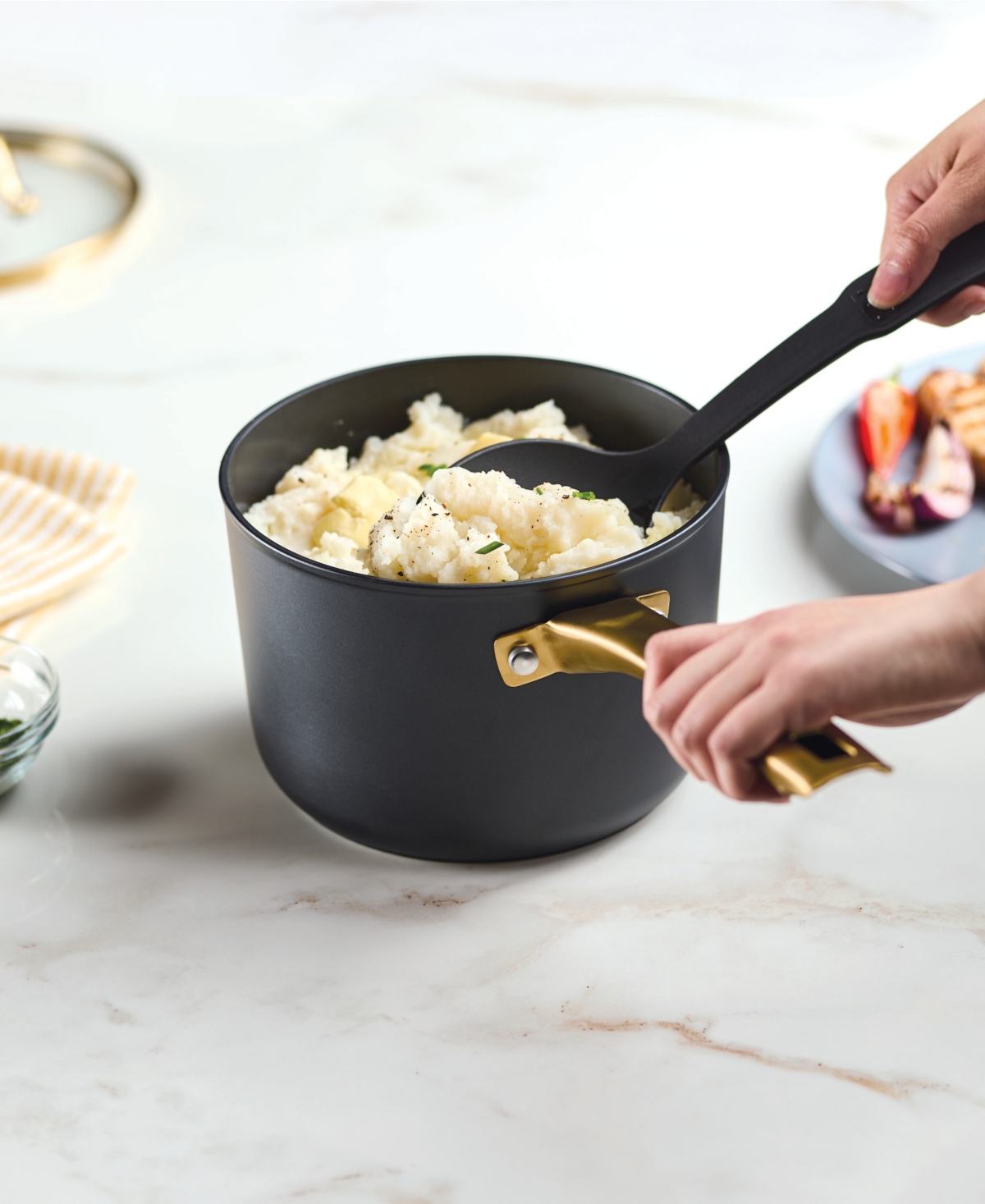 Farberware Forged Induction 3-quart Saucepan With Lid In Black