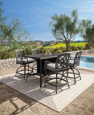 Wythburn 5-pc. Outdoor Bar Height Fire Pit Chat Set, Created for Macys