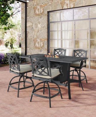 Wythburn 5-pc. Outdoor Bar Height Fire Pit Chat Set, Created for Macys