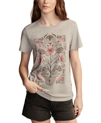 Lucky Brand - Women's Embellished Floral Graphic T-Shirt