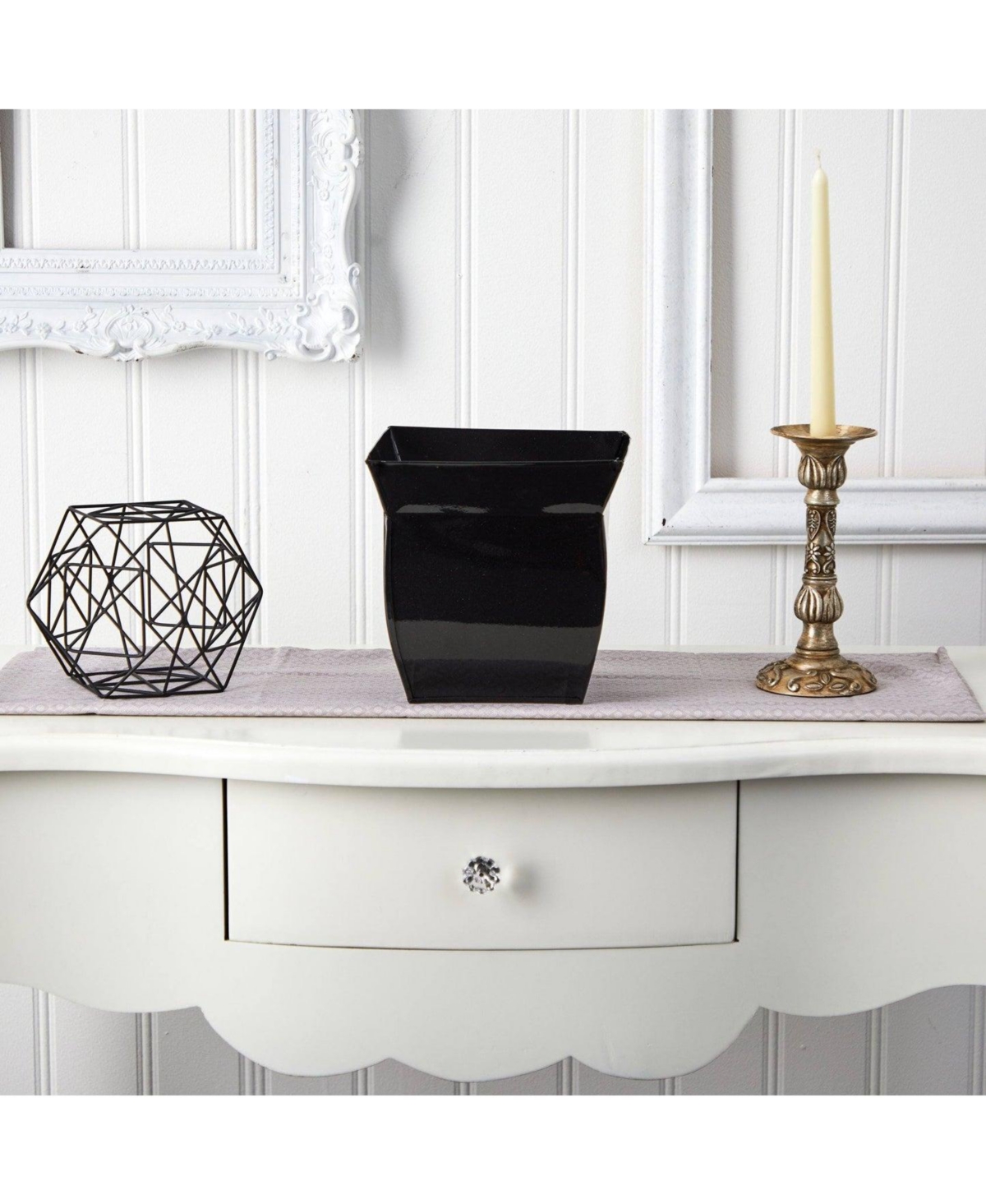 Slickblue 8" Fluted Metal Square Planter