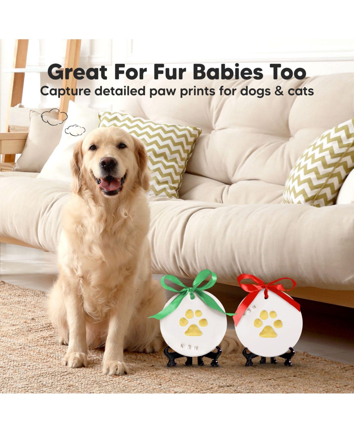 KeaBabies Cherish Baby Hand and Footprint Kit, Dog Paw Print Kit, Baby Handprint Ornament Kit for Newborn, Babies, Boys, Girls