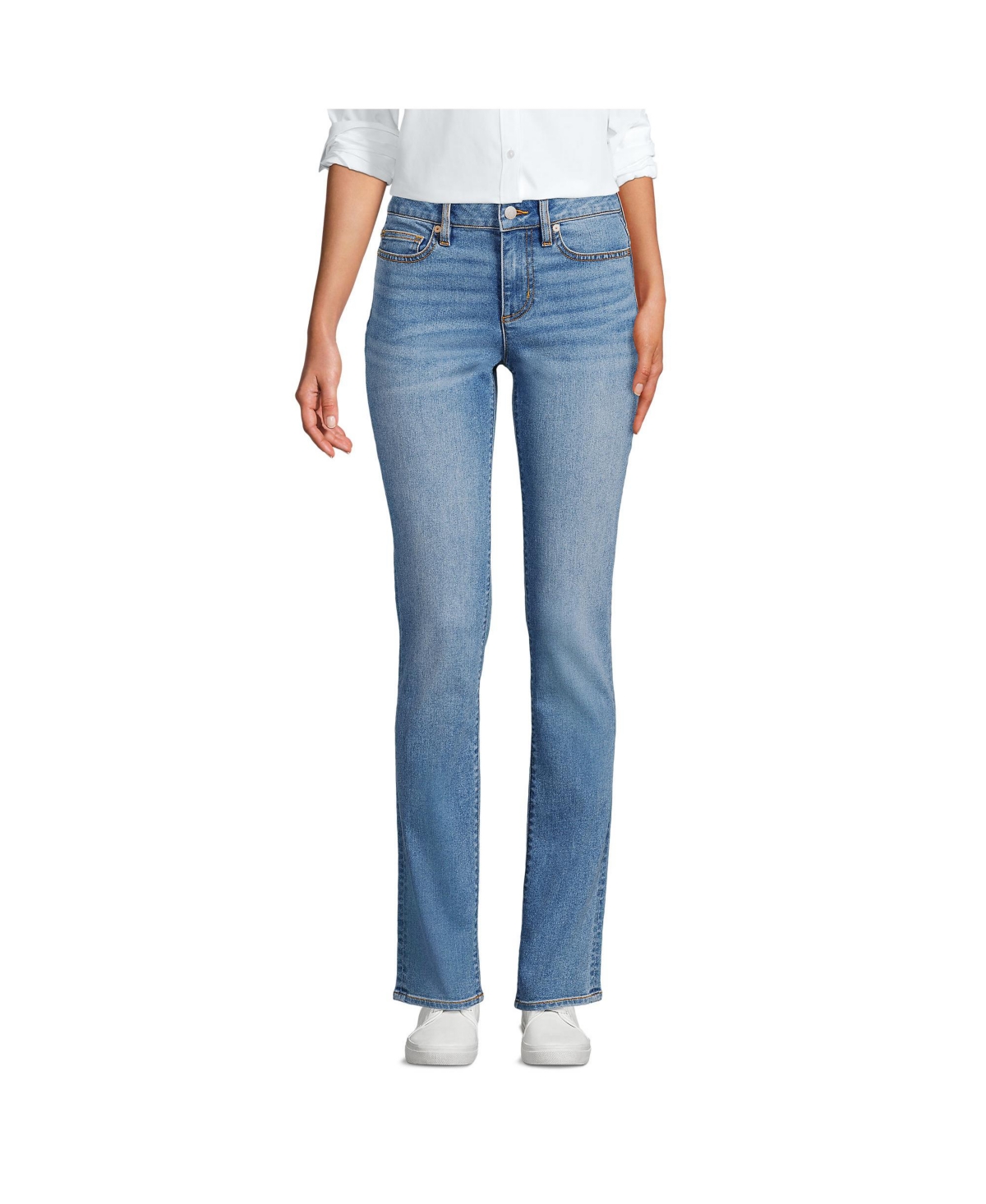 Women's Recover Mid Rise Straight Leg Blue Jeans - Beau blue