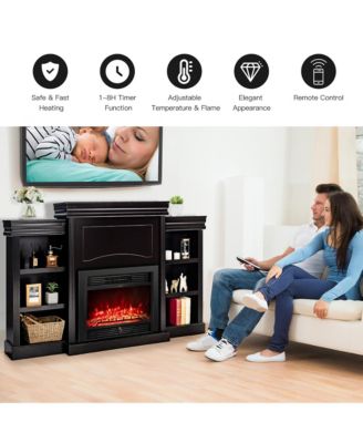 70'' Fireplace TV Stand Media W/ 28.5'' 750W/1500W Electric Fireplace