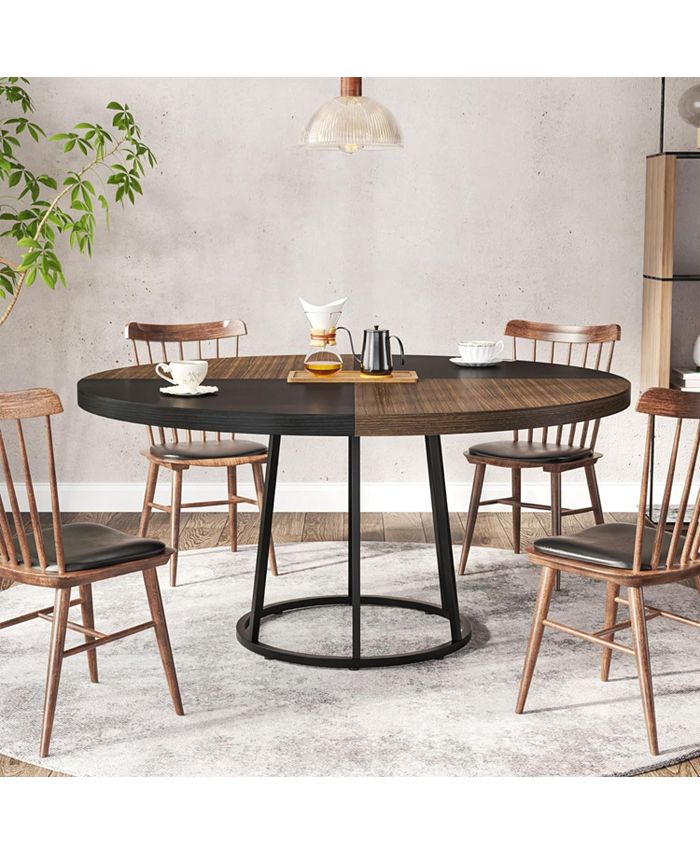 Tribesigns 47 inch Dining Table Round Kitchen Table for Dining Room ...