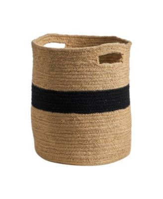 13.5 Inch Brown Cotton Basket Handmade Woven Storage Bin
