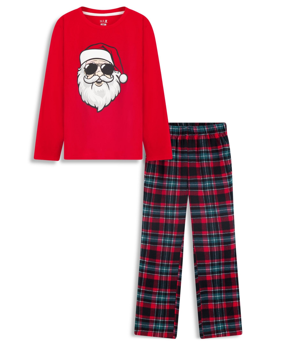 Shop Sleep On It Max And Olivia Boys Holiday 2pc Pajama Pant Set In Red