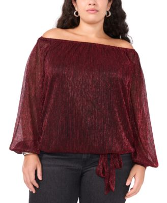 Vince Camuto - Plus Size Metallic Off-The-Shoulder Top