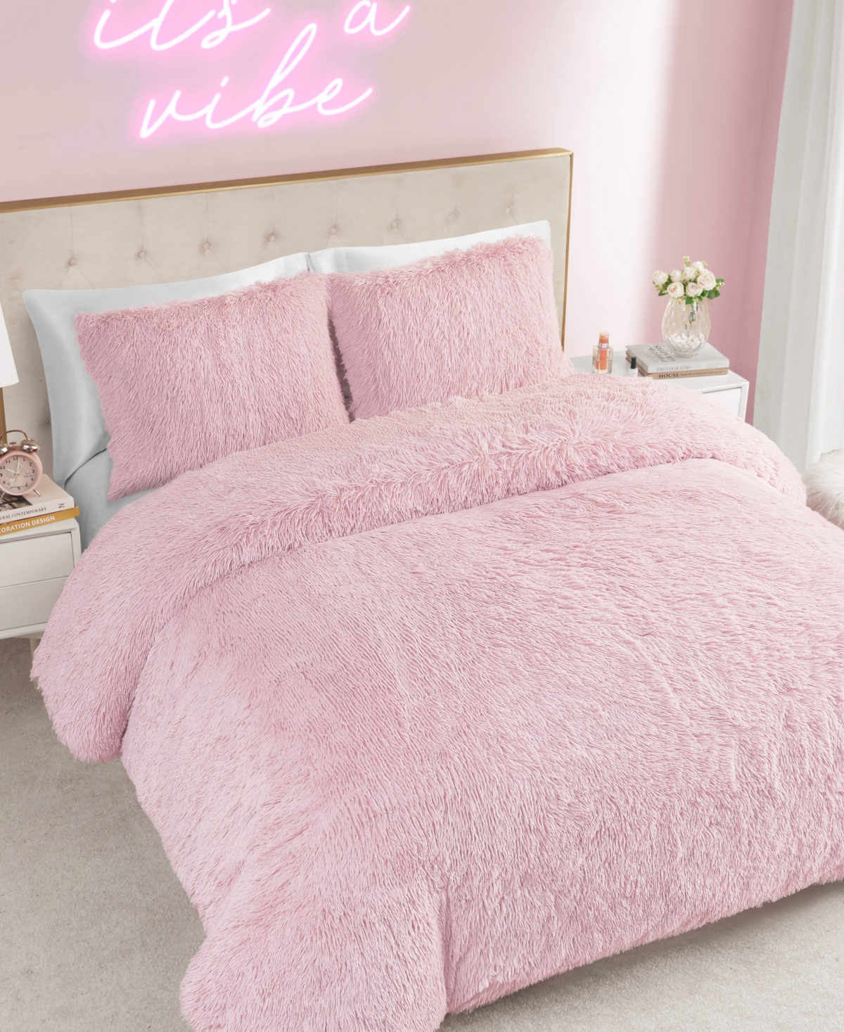 Juicy Couture Shaggy Faux Fur 2-Pc. Comforter Set, Twin/Twin Xl