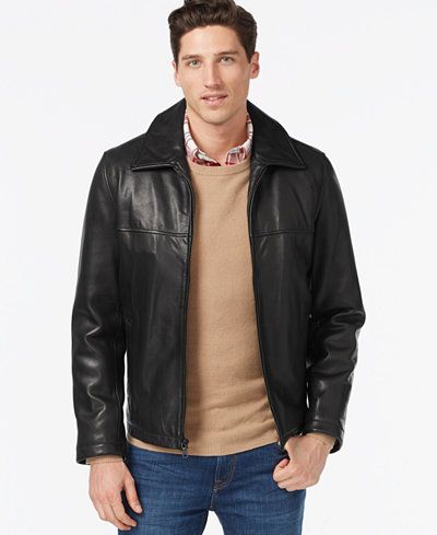 Tommy Hilfiger Leather Classic Jacket - Coats & Jackets - Men - Macy's