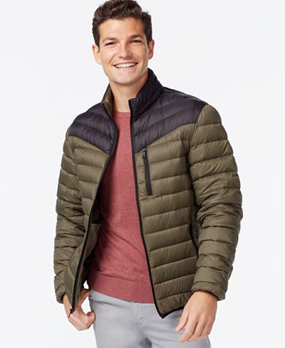 INC International Concepts Color-Blocked Down Packable Jacket