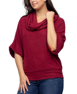 Women's Cowl Neck Dolman Sleeve Sweater Top