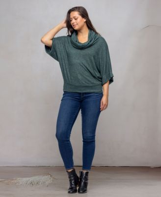 Women's Cowl Neck Dolman Sleeve Sweater Top