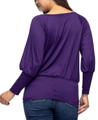 Women's Round Neck Long Sleeve Banded Bottom Top