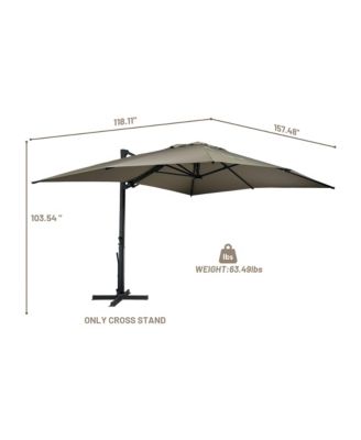 10x13 ft. 360° Rotation Square Cantilever Patio Umbrella with LED Light