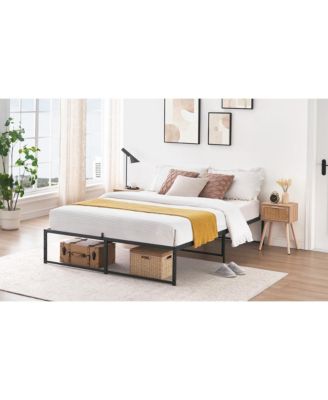 Queen Size Bed Frame Platform, Metal Queen Bed Mattress Frame with 3 in 1 Steel Support Ultra Sturdy, 14 inch No Box Spring Needed Easy to Assemble Black Bed Platform - Queen