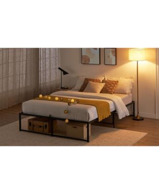 Queen Size Bed Frame Platform, Metal Queen Bed Mattress Frame with 3 in 1 Steel Support Ultra Sturdy, 14 inch No Box Spring Needed Easy to Assemble Black Bed Platform - Queen